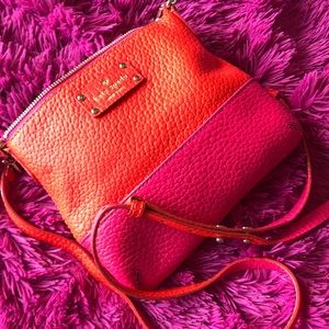 Kate Spade pink and orange cross-body bag